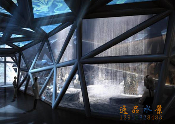 瀑布流水墙设计效果图