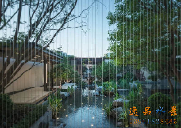 庭院拉线水帘景观