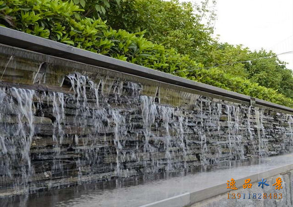 花园流水幕墙水景